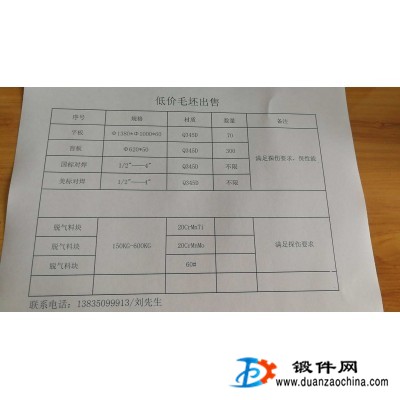 低價出售法蘭毛坯及脫氣料塊