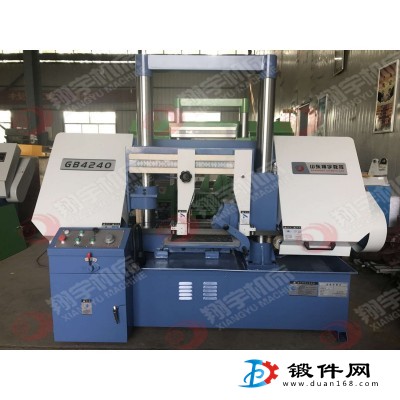 山東翔宇GB4240龍門雙柱半自動臥式金屬帶鋸床廠家直銷